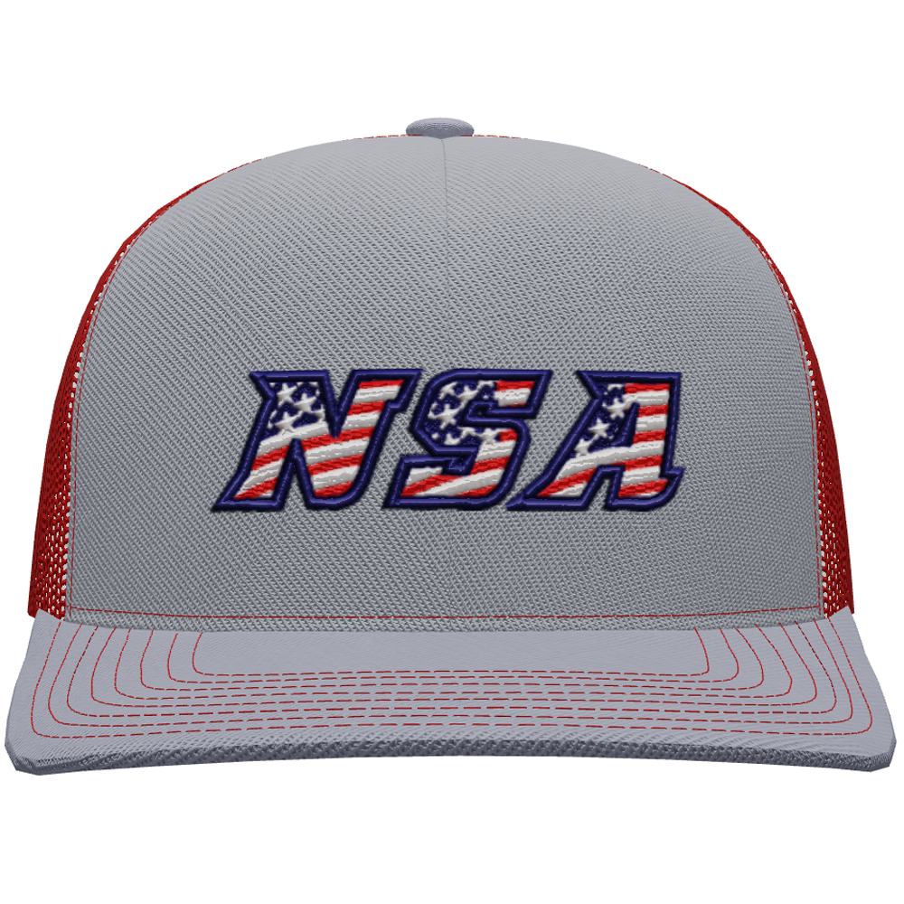 Pacific Headwear NSA Flag Series Heather Red Snapback Hat: 104S-HERD 3 Pacific Headwear NSA Flag Series Heather Red Snapback Hat: 104S-HERD