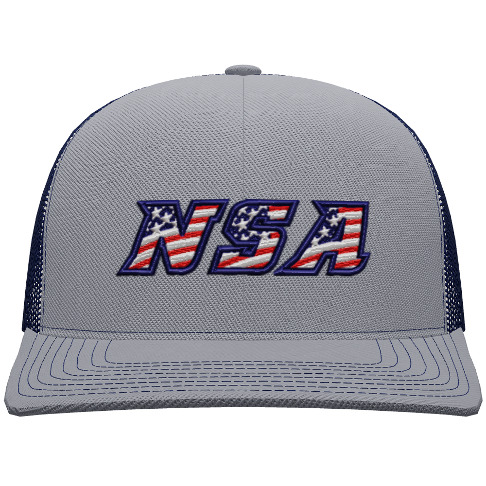 Pacific Headwear NSA Flag Series Heather Royal Snapback Hat: 104S-HERO 3 Pacific Headwear NSA Flag Series Heather Royal Snapback Hat: 104S-HERO