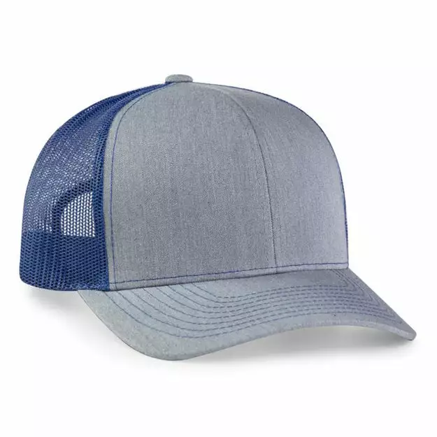 Pacific Headwear NSA Flag Series Heather Royal Snapback Hat: 104S-HERO 5 Pacific Headwear NSA Flag Series Heather Royal Snapback Hat: 104S-HERO - Image 3