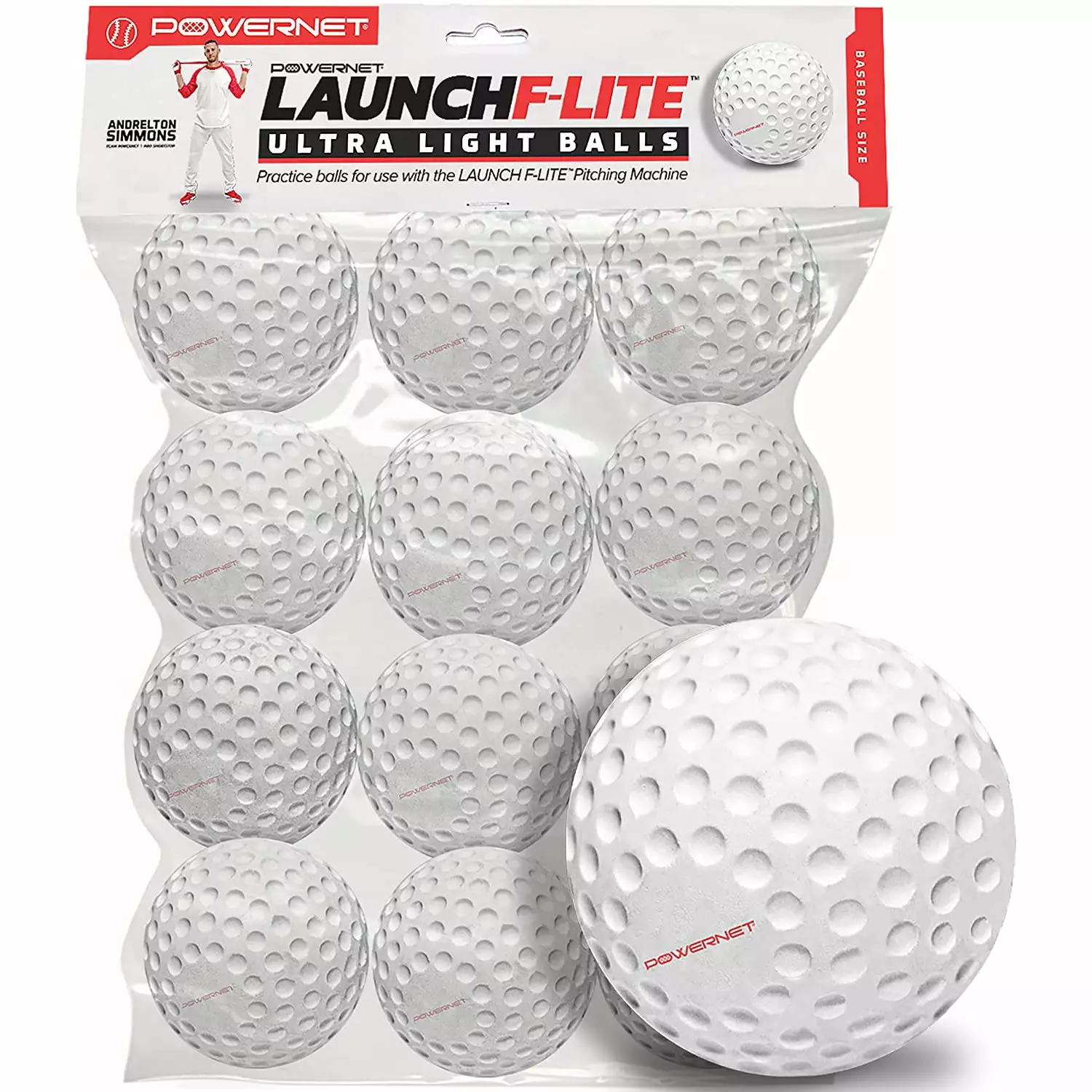 PowerNet Launch F-Lite Pitching Machine Baseballs: 1194-1 3 PowerNet Launch F-Lite Pitching Machine Baseballs: 1194-1