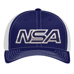 Pacific Headwear NSA Outline Series Navy Flex Fit Hat: 404M-NVWH
