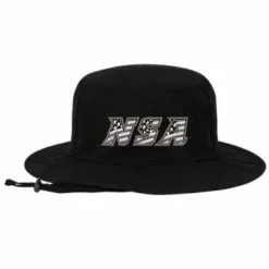 Pacific Headwear NSA Flag Series Bucket Hat: 1944B-BLK