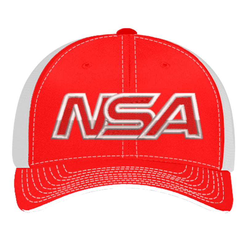 Pacific Headwear NSA Outline Series Red Flex Fit Hat: 404M-RDWH 3 Pacific Headwear NSA Outline Series Red Flex Fit Hat: 404M-RDWH
