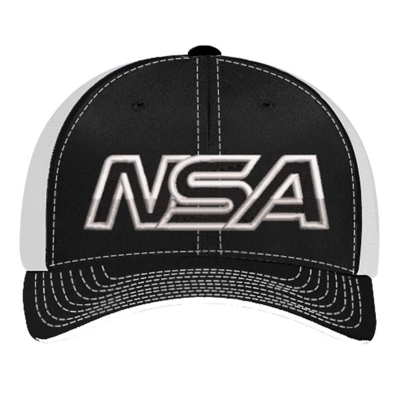 Pacific Headwear NSA Outline Series Black Flex Fit Hat: 404M-BKWH 3 Pacific Headwear NSA Outline Series Black Flex Fit Hat: 404M-BKWH