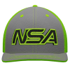 Pacific Headwear NSA Outline Series Neon Green Flex Fit Hat: 404M-NGG -Deals BaseBallBat Store 404M 2978237 1 front