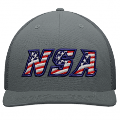 Pacific Headwear NSA Flag Series Graphite Flex Fit Hat: 404M-GR-F