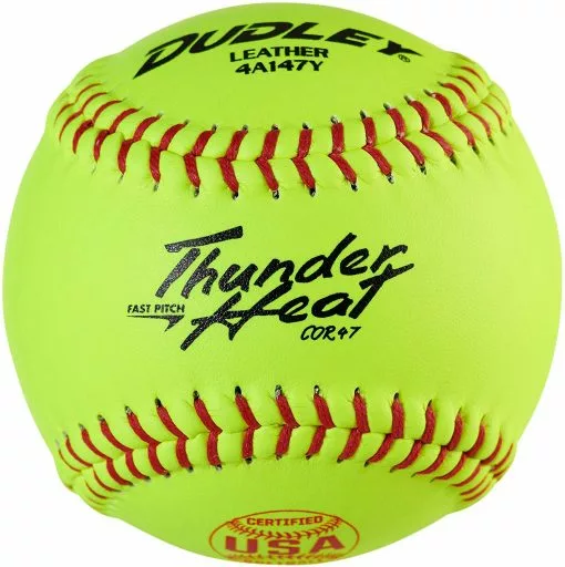 Dudley ASA Thunder Heat 12" 47/375 Leather Fastpitch Softballs: 4A-147Y -Deals BaseBallBat Store 4a 147y
