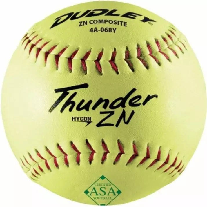 Dudley ASA Thunder ZN Hycon 12" 52/300 Composite Slowpitch Softballs: 4A-068Y 3 Dudley ASA Thunder ZN Hycon 12" 52/300 Composite Slowpitch Softballs: 4A-068Y