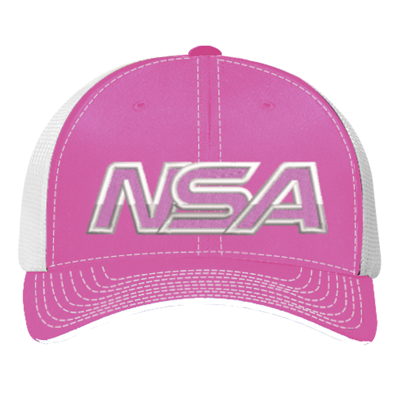 Pacific Headwear NSA Outline Series Pink Flex Fit Hat: 404M-PKWH 3 Pacific Headwear NSA Outline Series Pink Flex Fit Hat: 404M-PKWH