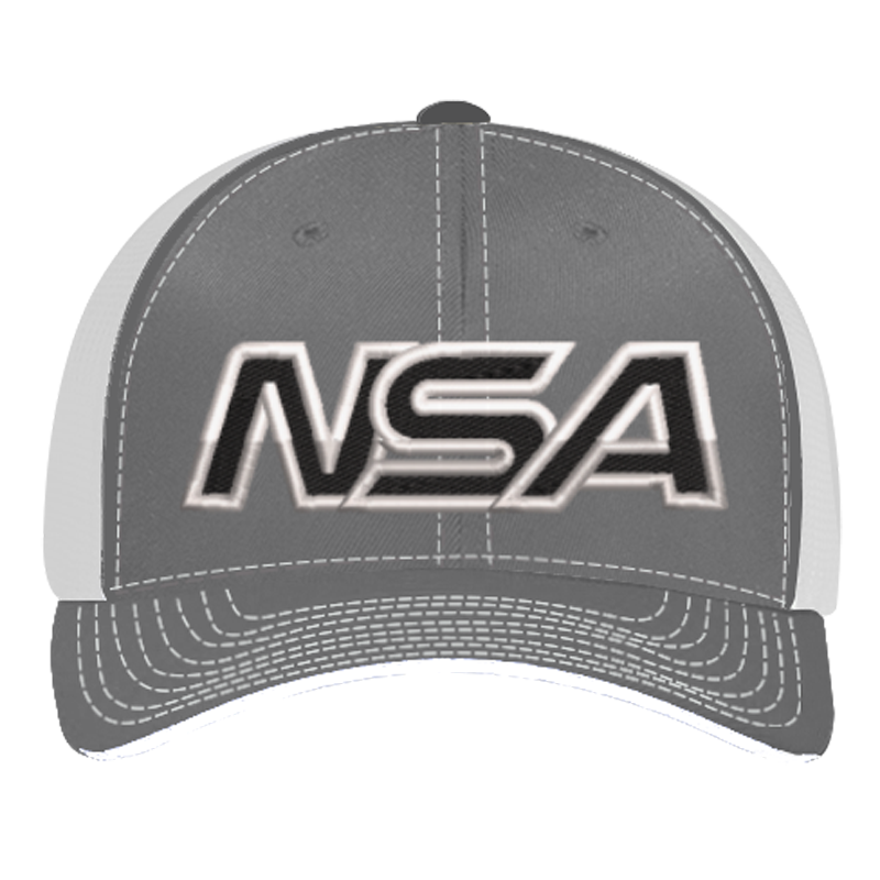 Pacific Headwear NSA Outline Series Graphite Flex Fit Hat: 404M-GRWH 3 Pacific Headwear NSA Outline Series Graphite Flex Fit Hat: 404M-GRWH