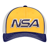 Pacific Headwear NSA Outline Series Navy Gold Flex Fit Hat: 404M-NAGD -Deals BaseBallBat Store 66804263 front