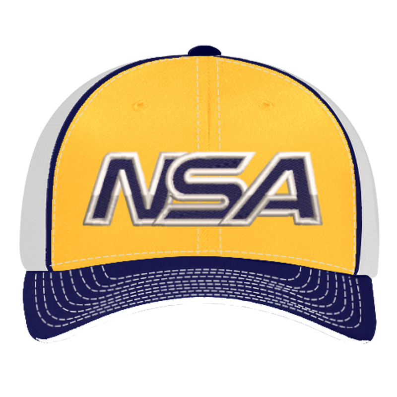 Pacific Headwear NSA Outline Series Navy Gold Flex Fit Hat: 404M-NAGD 3 Pacific Headwear NSA Outline Series Navy Gold Flex Fit Hat: 404M-NAGD