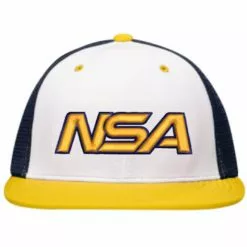 Pacific Headwear NSA Classic Series Navy Gold Flex Fit Hat: ES341-WHNVGD