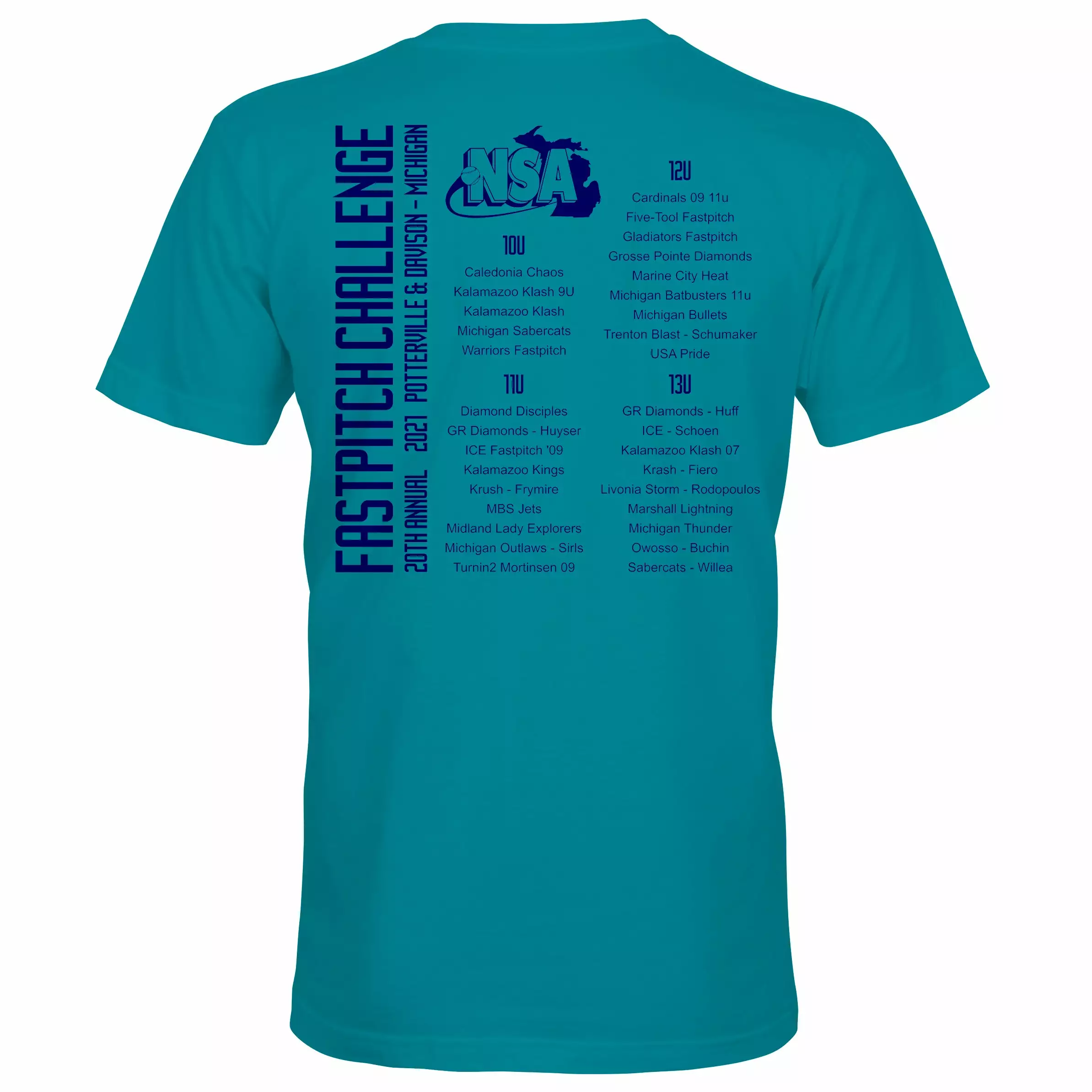 DSG Apparel 2021 NSA Fastpitch Challenge Fastpitch Tournament T-Shirt 4 DSG Apparel 2021 NSA Fastpitch Challenge Fastpitch Tournament T-Shirt - Image 2