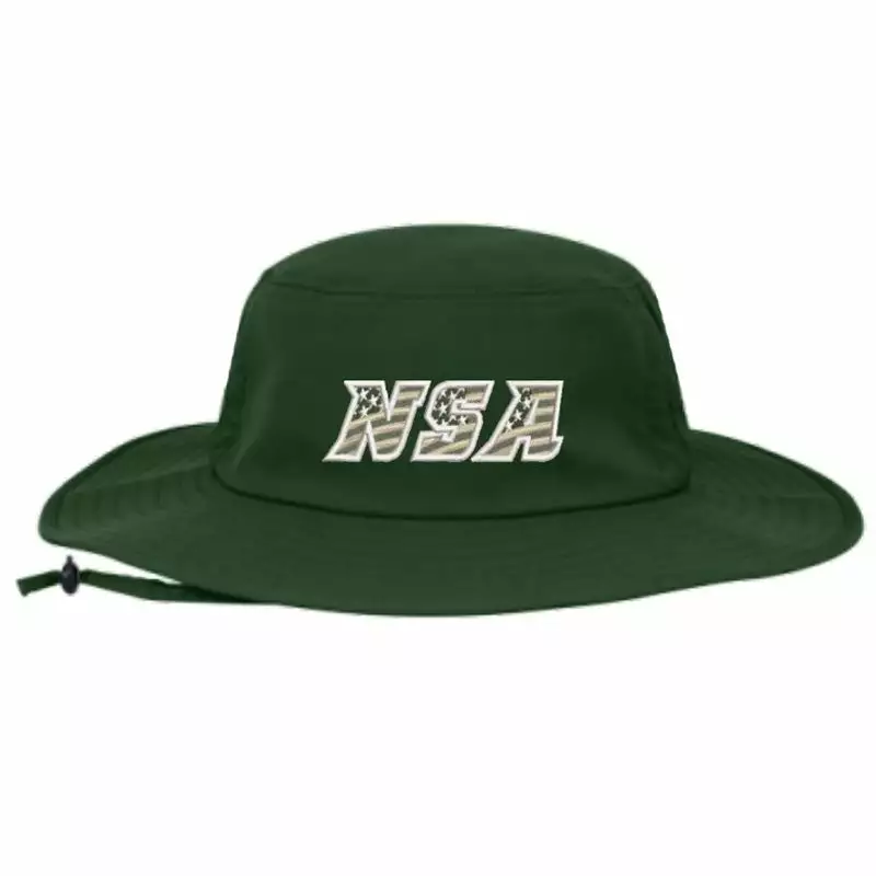 Pacific Headwear NSA Flag Series Bucket Hat: 1946B-DKGRN 3 Pacific Headwear NSA Flag Series Bucket Hat: 1946B-DKGRN