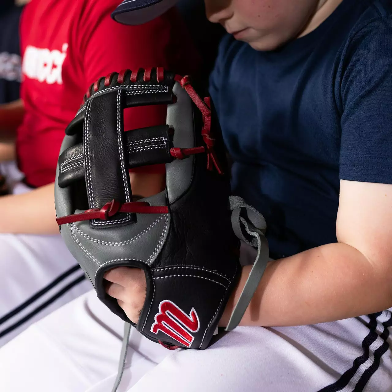 Marucci Caddo S Type 11" Baseball Glove: MFGCADD1100-GY/R 8 Marucci Caddo S Type 11" Baseball Glove: MFGCADD1100-GY/R - Image 6