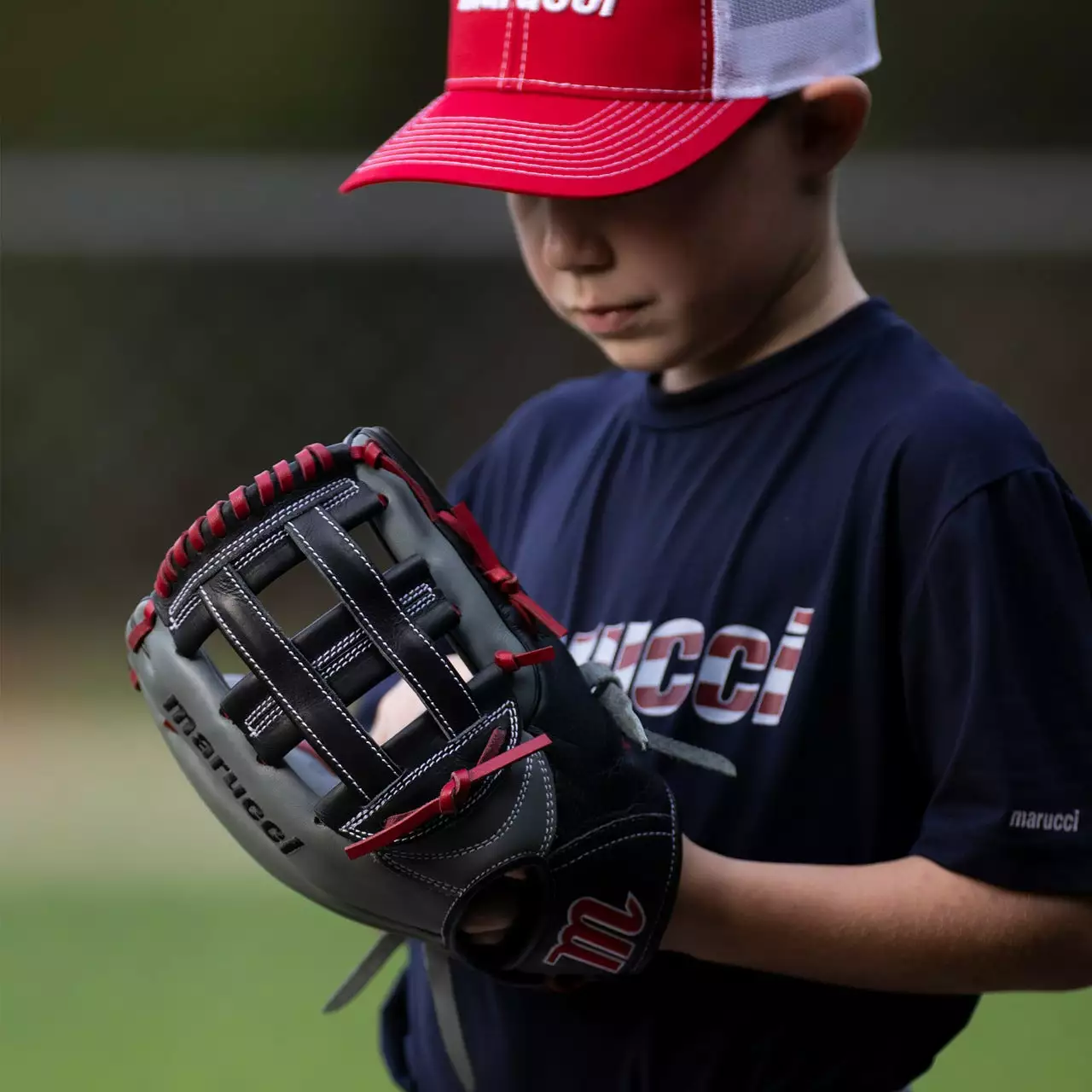 Marucci Caddo S Type 12" Baseball Glove: MFGCADD1200-GY/R 7 Marucci Caddo S Type 12" Baseball Glove: MFGCADD1200-GY/R - Image 5