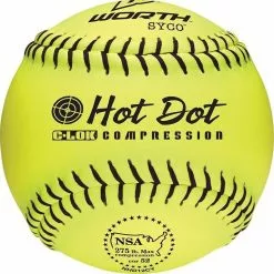Worth NSA Hot Dot 11" 52/275 Synthetic Slowpitch Softballs: NHD11SY