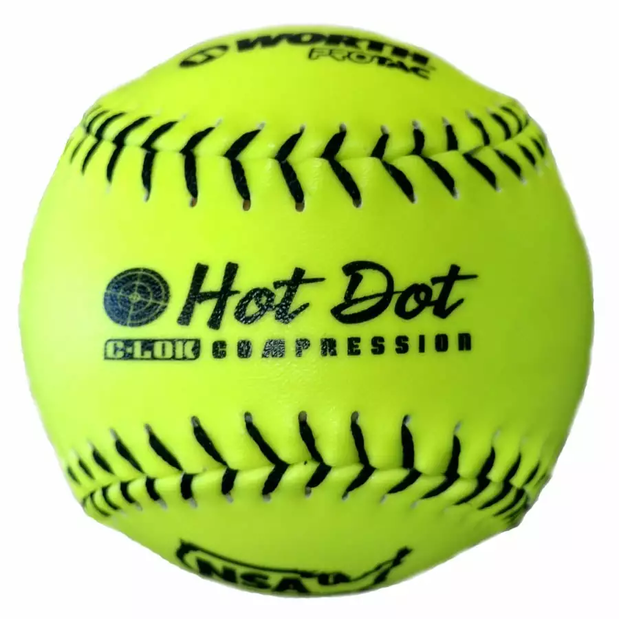 Worth NSA Hot Dot OS 11" 52/275 Synthetic Slowpitch Softballs: NO11SY 3 Worth NSA Hot Dot OS 11" 52/275 Synthetic Slowpitch Softballs: NO11SY