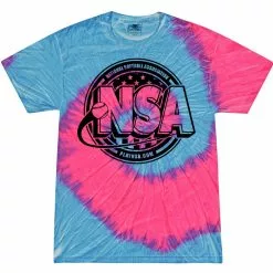 DSG Apparel National Softball Association NSA Crest Tie Dye Short Sleeve Shirt -Deals BaseBallBat Store NSAFLAGLOGO1COLORTIEDYEFLOBLUE PINK