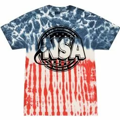 DSG Apparel National Softball Association NSA Crest Tie Dye Short Sleeve Shirt -Deals BaseBallBat Store NSAFLAGLOGO1COLORTIEDYEflag