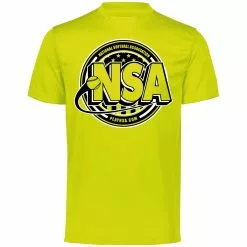 DSG Apparel National Softball Association NSA Dry Fit Optic Yellow Short Sleeve Shirt