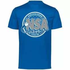 DSG Apparel National Softball Association NSA Dry Fit Royal Short Sleeve Shirt