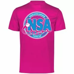 DSG Apparel National Softball Association NSA Dry Fit Hot Pink Short Sleeve Shirt