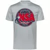 DSG Apparel National Softball Association NSA Dry Fit Silver Short Sleeve Shirt
