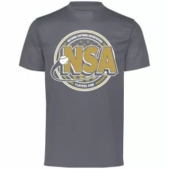 DSG Apparel National Softball Association NSA Dry Fit Charcoal Short Sleeve Shirt
