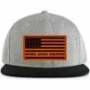 Pacific Headwear NSA Leather Patch Wool Blend Heather Snapback Hat: P750-LTHRBK