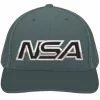 Pacific Headwear NSA Outline Series Graphite Flex Fit Hat: 404M-GRAPHITE -Deals BaseBallBat Store NSAOUtlineGraphite