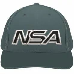 Pacific Headwear NSA Outline Series Graphite Flex Fit Hat: 404M-GRAPHITE
