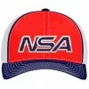 Pacific Headwear NSA Outline Series Red/Navy Flex Fit Hat: 404M-RDWHNV -Deals BaseBallBat Store NSARedWhiteNavy