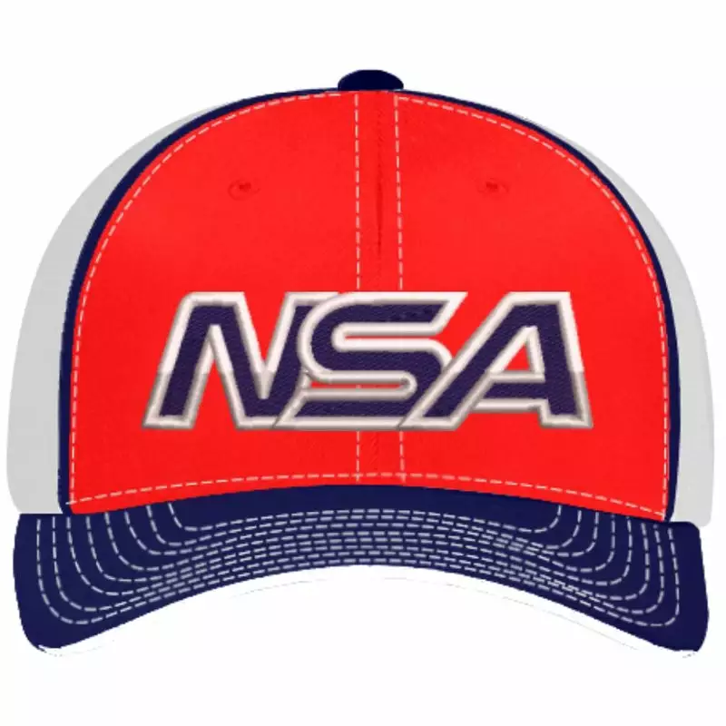 Pacific Headwear NSA Outline Series Red/Navy Flex Fit Hat: 404M-RDWHNV 3 Pacific Headwear NSA Outline Series Red/Navy Flex Fit Hat: 404M-RDWHNV