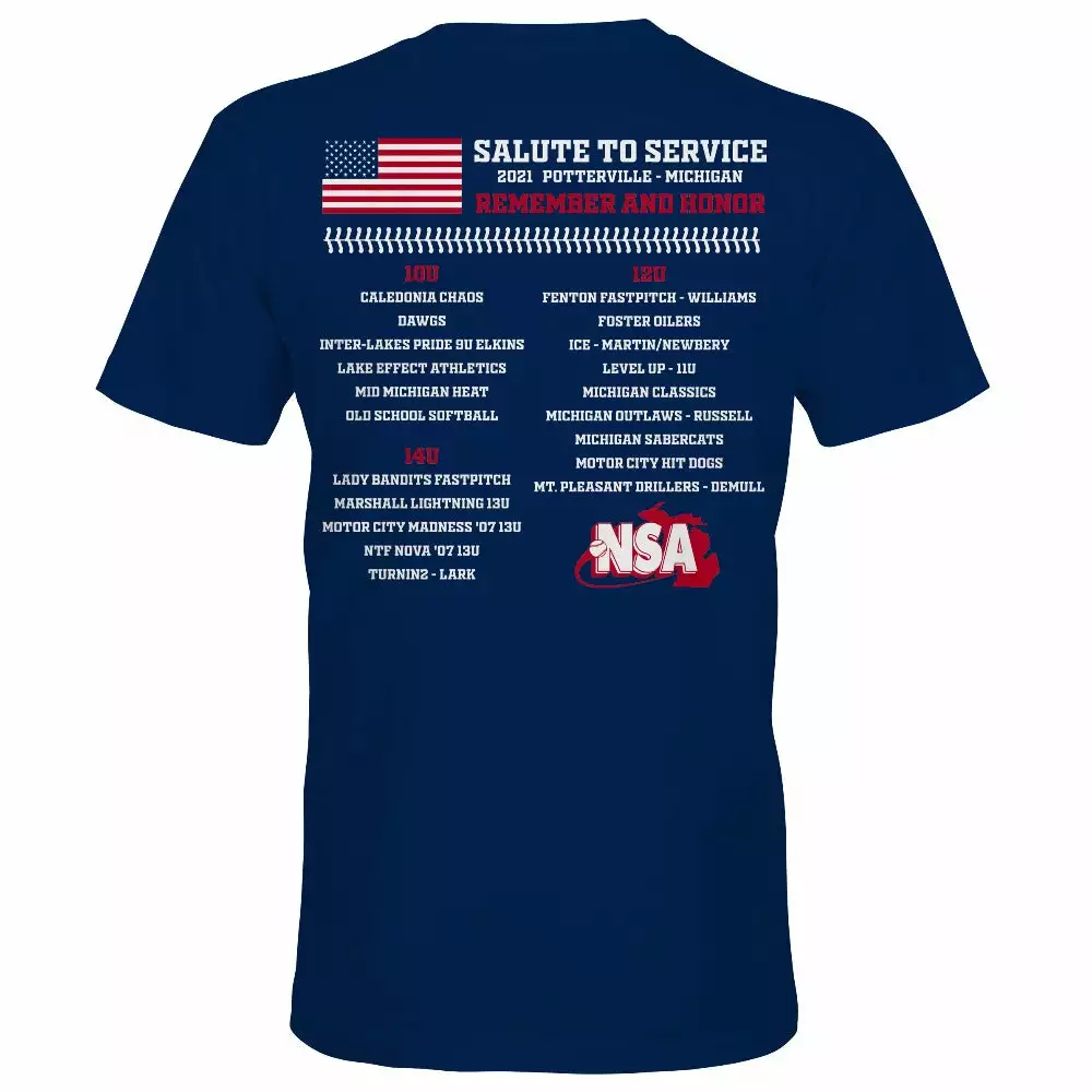 DSG Apparel 2021 NSA Salute to Service Fastpitch Tournament T-Shirt 4 DSG Apparel 2021 NSA Salute to Service Fastpitch Tournament T-Shirt - Image 2