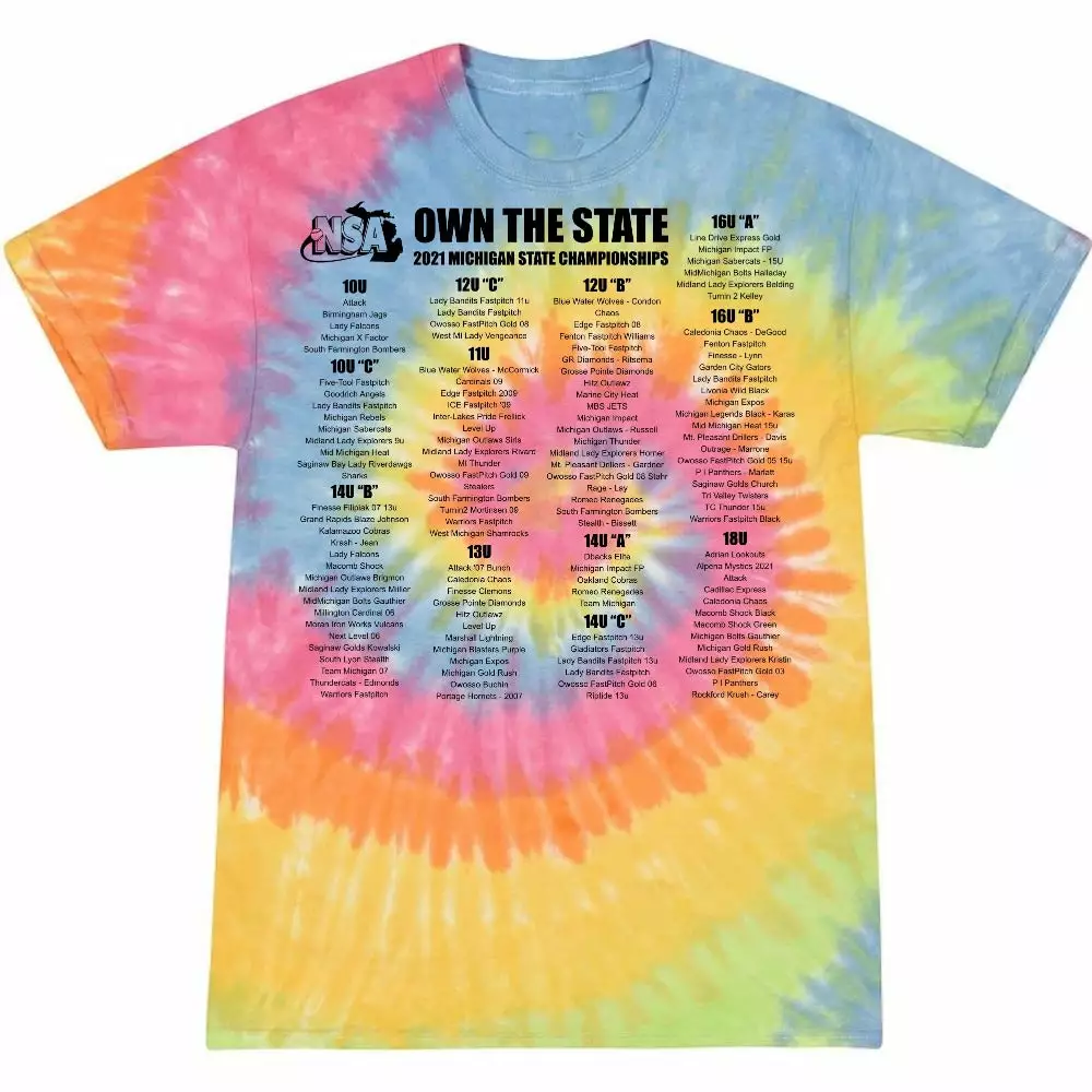 DSG Apparel 2021 NSA Michigan State Championships Fastpitch Tournament T-Shirt 4 DSG Apparel 2021 NSA Michigan State Championships Fastpitch Tournament T-Shirt - Image 3