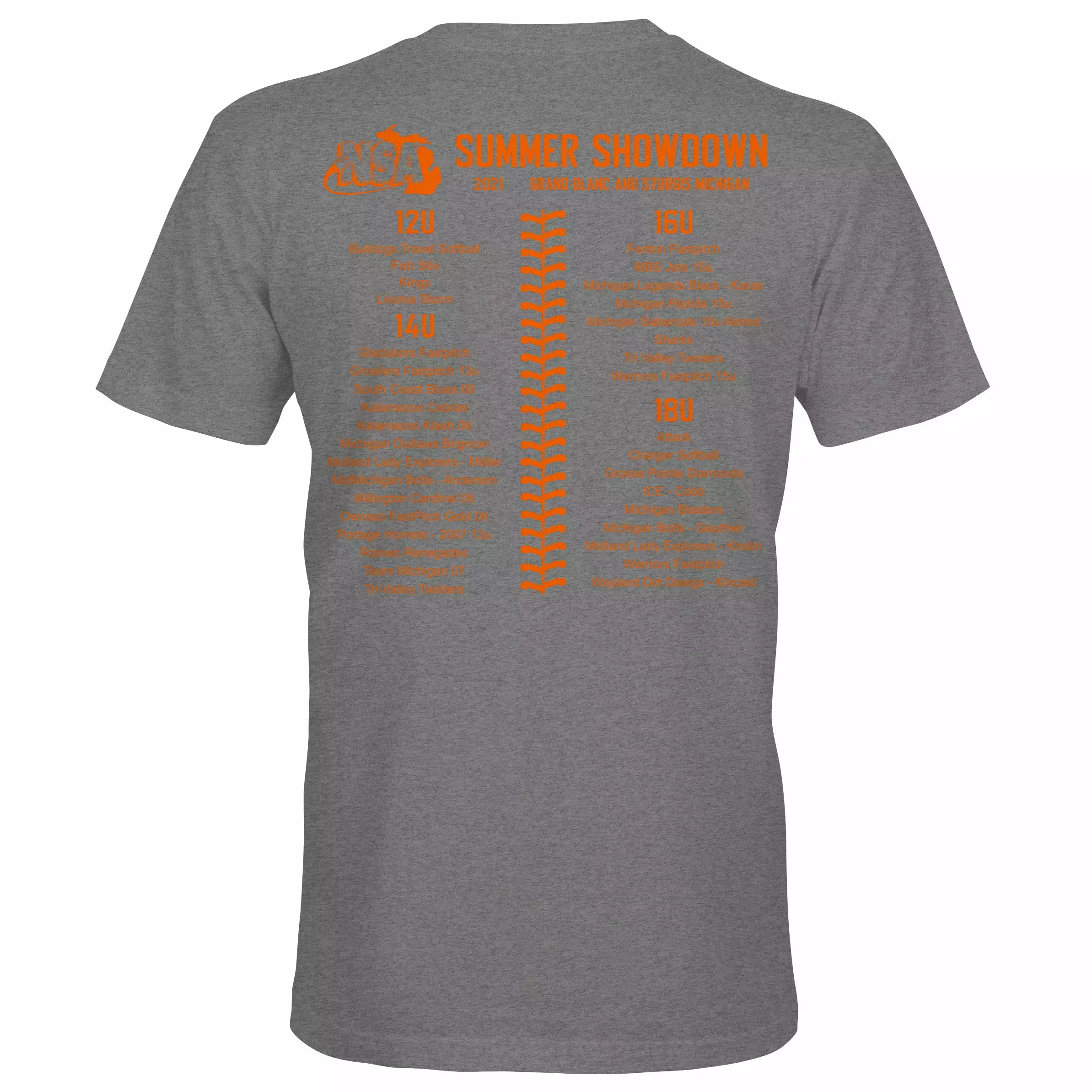 DSG Apparel 2021 NSA Summer Showdown Fastpitch Tournament T-Shirt 4 DSG Apparel 2021 NSA Summer Showdown Fastpitch Tournament T-Shirt - Image 2