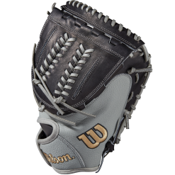 Wilson A2000 FPCM 34" SuperSkin Fastpitch Catcher's Mitt: WBW10021834 -Deals BaseBallBat Store WBW100218 2 A2000 C FPCM 34 GraySS Black