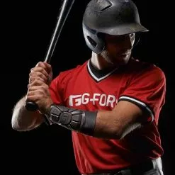 G-Form Pro Wrist Guard: WG0102 -Deals BaseBallBat Store baseball wrist guard black red shown worn 3
