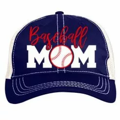 Pacific Headwear Baseball Mom Vintage Trucker Snapback Hat: V67NW