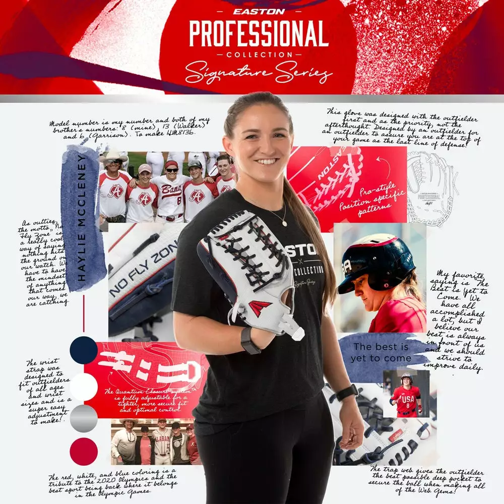 Easton Haylie McCleney Professional Collection Signature Series 12.75" Fastpitch Softball Glove: HM8136 5 Easton Haylie McCleney Professional Collection Signature Series 12.75" Fastpitch Softball Glove: HM8136 - Image 3